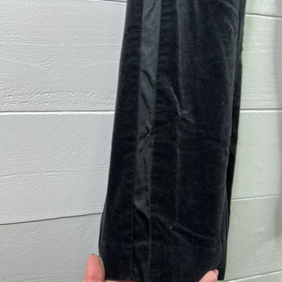 BANANA REPUBLIC Black Velvet Stretch Wide Leg Mid Rise Dress Pants Size 4 - Picture 10 of 11